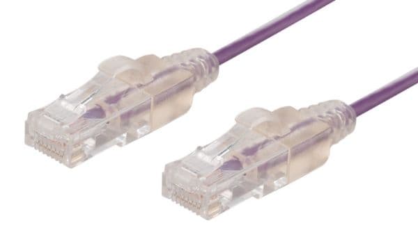 Dynamix 0.75m Cat6A 10G Purple UTP LSZH Patch Lead 30AWG 802.3af Unshielded Plug. PLSP-C6-0-75