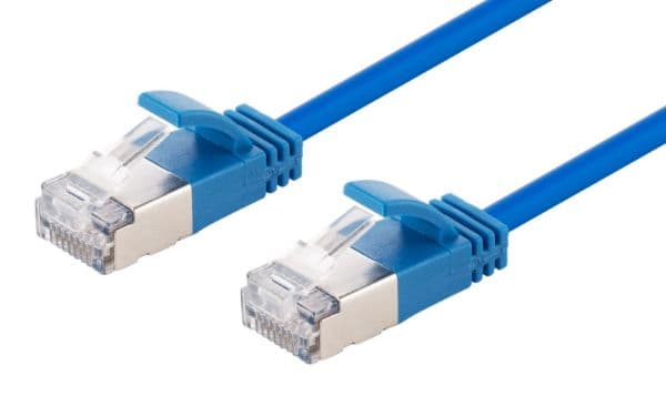 Dynamix 2.5m Cat6A S/FTP Blue 10G LSZH Patch Lead 34AWG 802.3af Shielded Plug. PLSSE-C6A-2-5