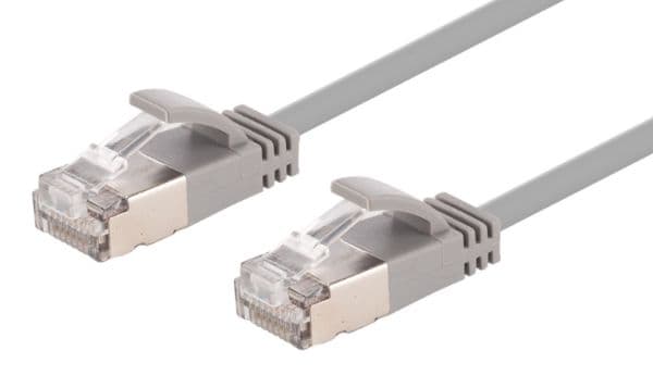 Dynamix 2.5m Cat6A S/FTP Grey 10G LSZH Patch Lead 34AWG 802.3af Shielded Plug. PLSSGY-C6A-2-5