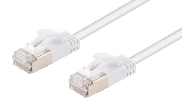 Dynamix 1.5m Cat6A S/FTP White 10G LSZH Patch Lead 34AWG 802.3af Shielded Plug. PLSSW-C6A-1-5