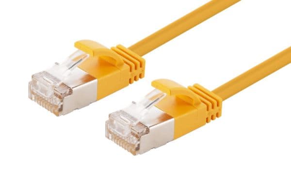 Dynamix 0.5m Cat6A S/FTP Yellow 10G LSZH Patch Lead 34AWG 802.3af Shielded Plug. PLSSY-C6A-0-5