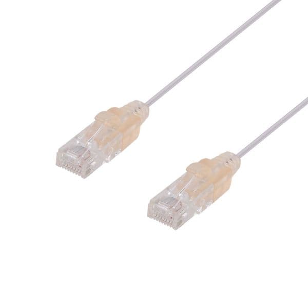 Dynamix 2.5m Cat6A 10G White UTP LSZH Patch Lead 30AWG 802.3af Unshielded Plug. PLSW-C6-2-5