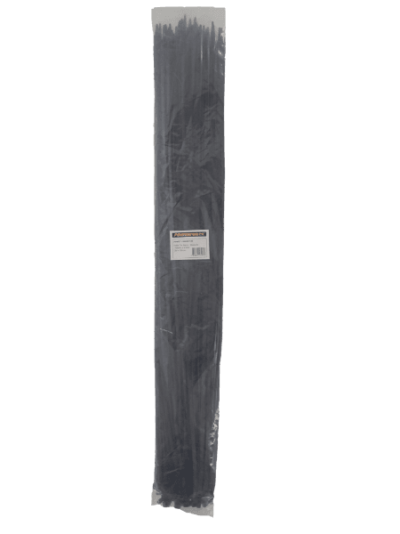 POWERFORCE 9 X 1168mm Black UV Cable Ties Pack Of 100 80kgs Tensile Strength POWCT11689BK-100