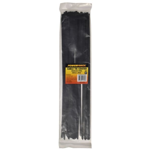 POWERFORCE 8 X 520mm 316L Stainless Steel Cable Ties Pack Of 50 1335N/136kgs Tensile Strength POWCTSS5208-50