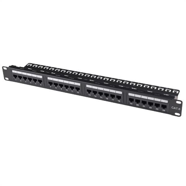 Dynamix DYNAMIX 24 Port 19' Cat6 UTP Patch Panel with plastic labelling PP-C6-24LCSB