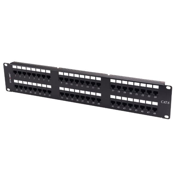 Dynamix DYNAMIX 48 Port 19' Cat6 UTP Patch Panel T568A & T568B Wiring. PP-C6-48