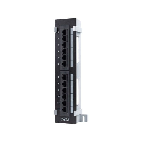 Dynamix DYNAMIX Mini 1U RJ45 12 Port Patch Panel, Cat6 T568A & T568B Wiring PP-MINI12-C6B