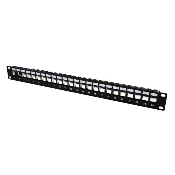 Dynamix DYNAMIX Horizontal 19' 1RU Unloaded 24 Port UTP Patch Panel, Keystone PP-UK-24RM