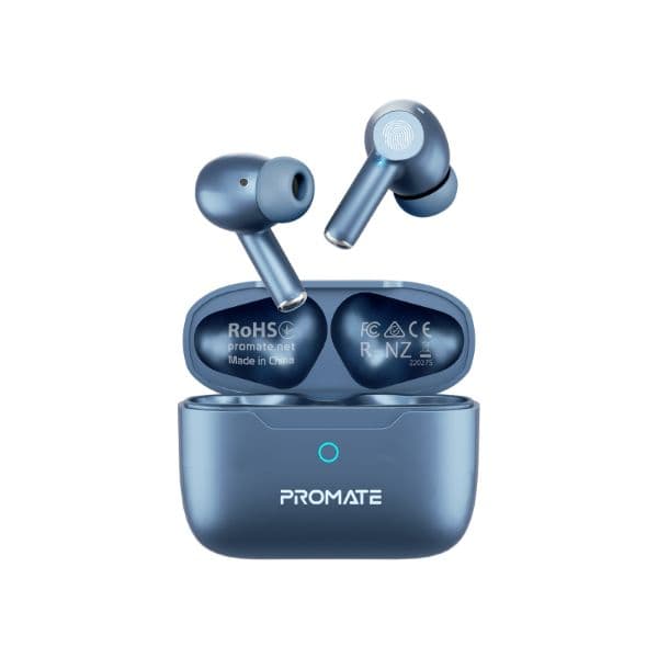 Promate In-Ear HD Bluetooth Earbuds With Intellitouch & 400mAh Charge Case & Microphone PROPODS-BL