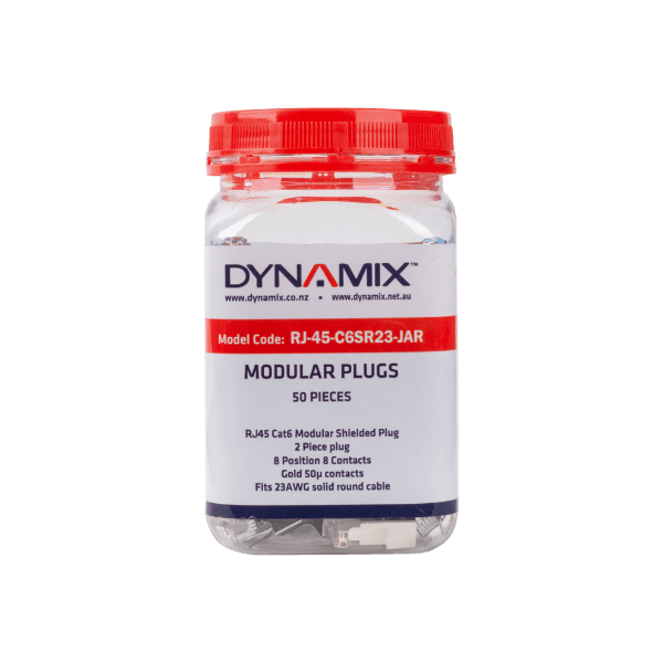 Dynamix DYNAMIX RJ45 Cat6/6A/7 23AWG Solid Shielded Round Modular Plug. 50pc RJ-45-C6SR23-JAR