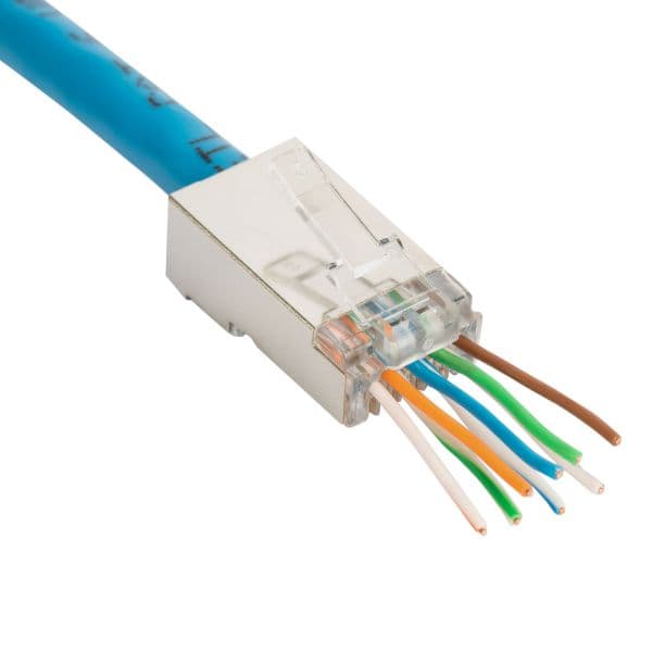 Dynamix DYNAMIX Cat6 STP Internal Ground push through plug, 50 u" 20pc pack. RJ-45PTC6S-20