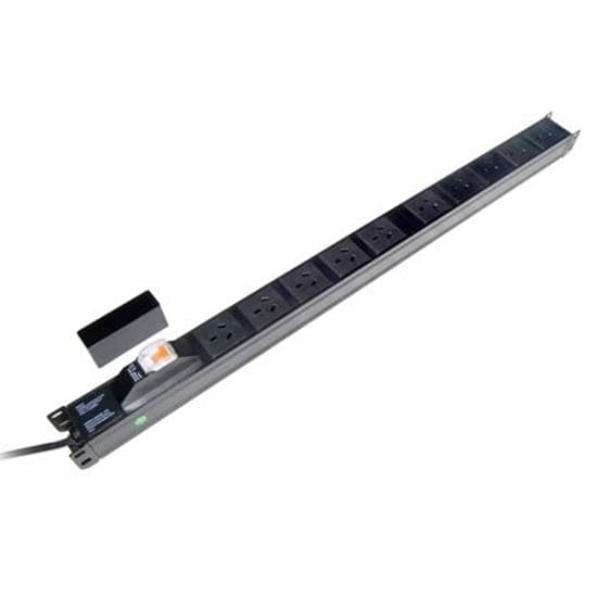 Dynamix DYNAMIX 10 Outlet Vertical Power Rail (10A) with 6kVa C-Curve MCB RPR-10V15MCB