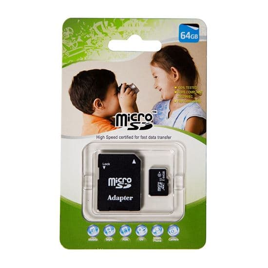 Dynamix 64GB Micro SD High-Speed Certified Flash Card with Adapter. 30MB/Sec. SDMICRO64G