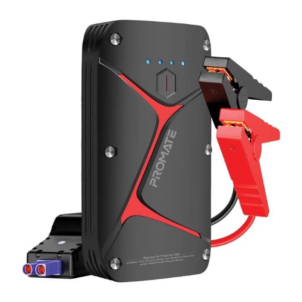Promate 12V IP67 Car Jump Starter W/ Built-In 16000mAh Powerbank 80lm LED Flashlight SPARKTANK-16-BLK