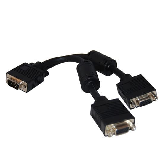 Dynamix DYNAMIX 0.15m VGA Splitter Cable. (HD DB15M to 2x HD DB15F) VGA201-A