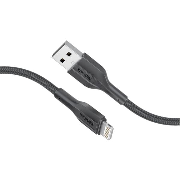 PROMATE 2M USB-A To Lightning Connector Super Flexible Cable Supports 2A Charging & 480Mbps XCORD-AI200-BLK