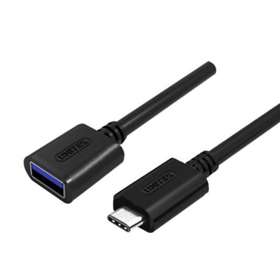 Unitek UNITEK 0.2m USB 3.0 USB-C Male to USB-A Female Cable. OD: 4.0mm, Y-C476BK