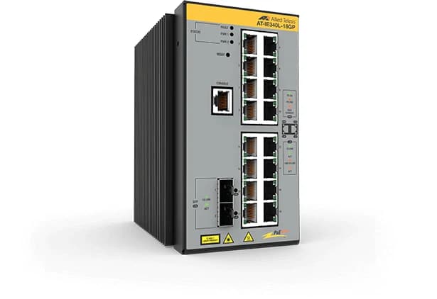 Allied Telesis AT-IE340L-18GP-80 L3 Industrial Ethernet Switch- 16x 10/100/1000-T PoE+- 2x SFP Ports (as only 1000M speed to be supported) 512077