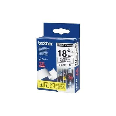 Brother Brother TZe-S241 18mm x 8m Extra Strength Black on White Tape TZES241