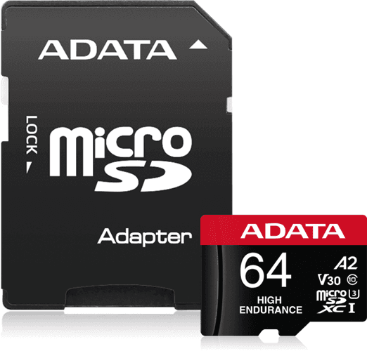 Adata ADATA High Endurance microSDXC UHS-I U3 A2 V30 Card with Adapter 64GB FS353-X64