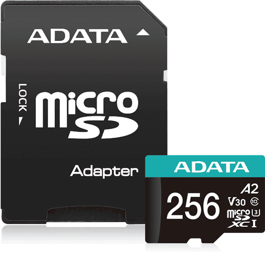 Adata ADATA Premier Pro microSDXC UHS-I U3 A2 V30 Card with Adapter 256GB FS361-Y56B