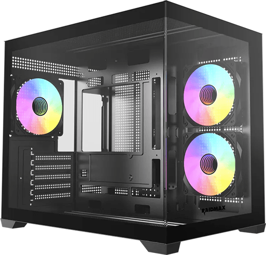 Raidmax i600 Plus MATX Mini-Tower Case Tempered Glass Black with ARGB