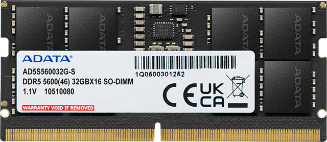 ADATA 32GB DDR5-5600 2048x8 SODIMM Lifetime wty
