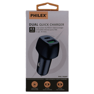 Sansai Dual USB Car Charger - Type-C & Type-A
