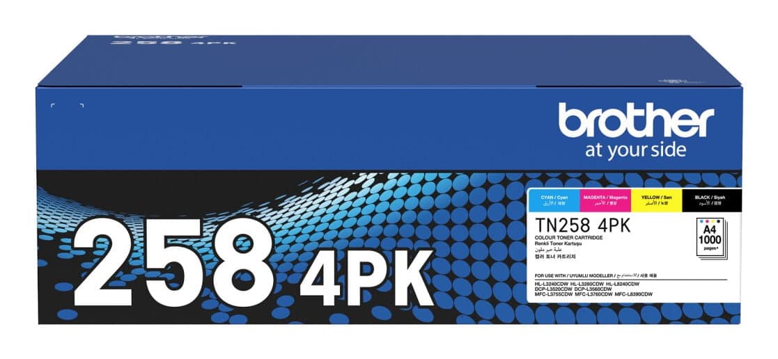 Brother Brother TN258 4 PACK Toner BN2584PK