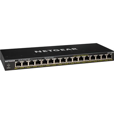 16-Port Gigabit Ethernet PoE+ Switch 183W PoE Power Budget NETGEAR — view 2