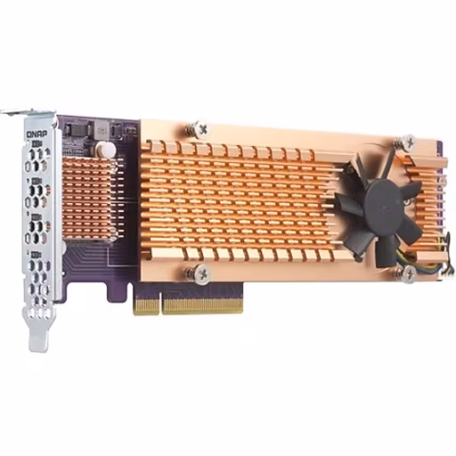 Quad M.2 PCIe SSD expansion card; supports up to four M.2 2280 form factor M.2 PCIe QNAP — view 2
