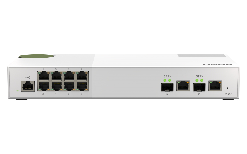 QNAP QSW-M2108-2C 10-Port Managed Switch 2x 10GbE RJ45/SFP+ 8x 1G/2.5G RJ45 Desktop QNAP — view 2