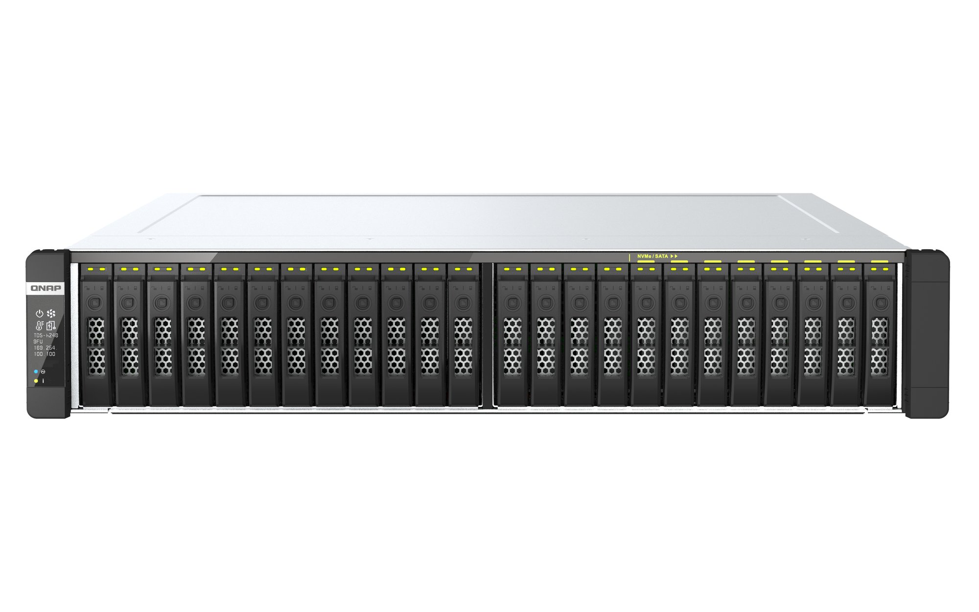 QNAP TDS-H2489FU-4314-128G 24-Bay all-flash U.2 NVMe PCIe Gen4 dual-processor NAS 128GB RAM QNAP — view 2