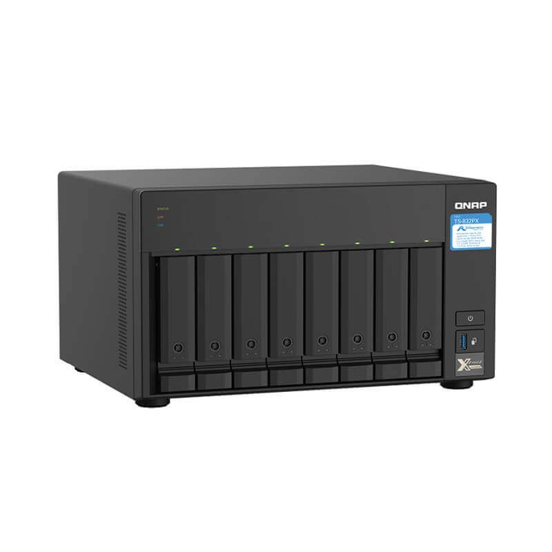 8-Bay Quad-core 1.7GHz NAS Dual 10GbE SFP+ dual 2.5GbE 4G RAM QNAP — view 2