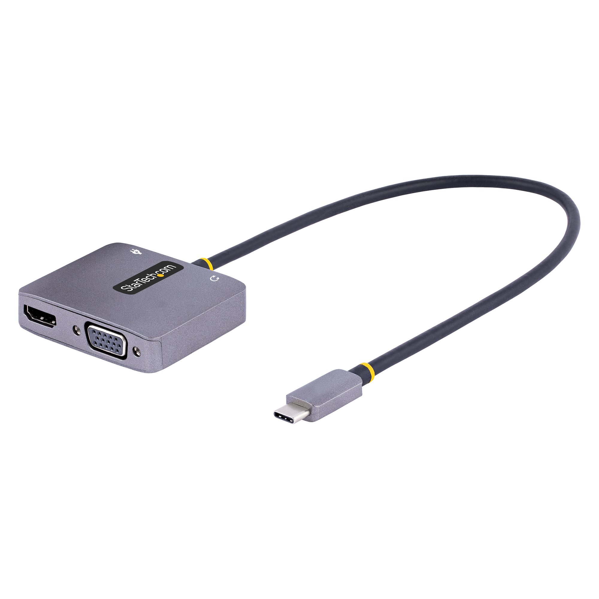 STARTECH.COM USB C VIDEO ADAPTER, USB C TO HDMI (4K60HZ, HDR)/VGA, AUDIO/PD 3 YR STARTECH — view 2