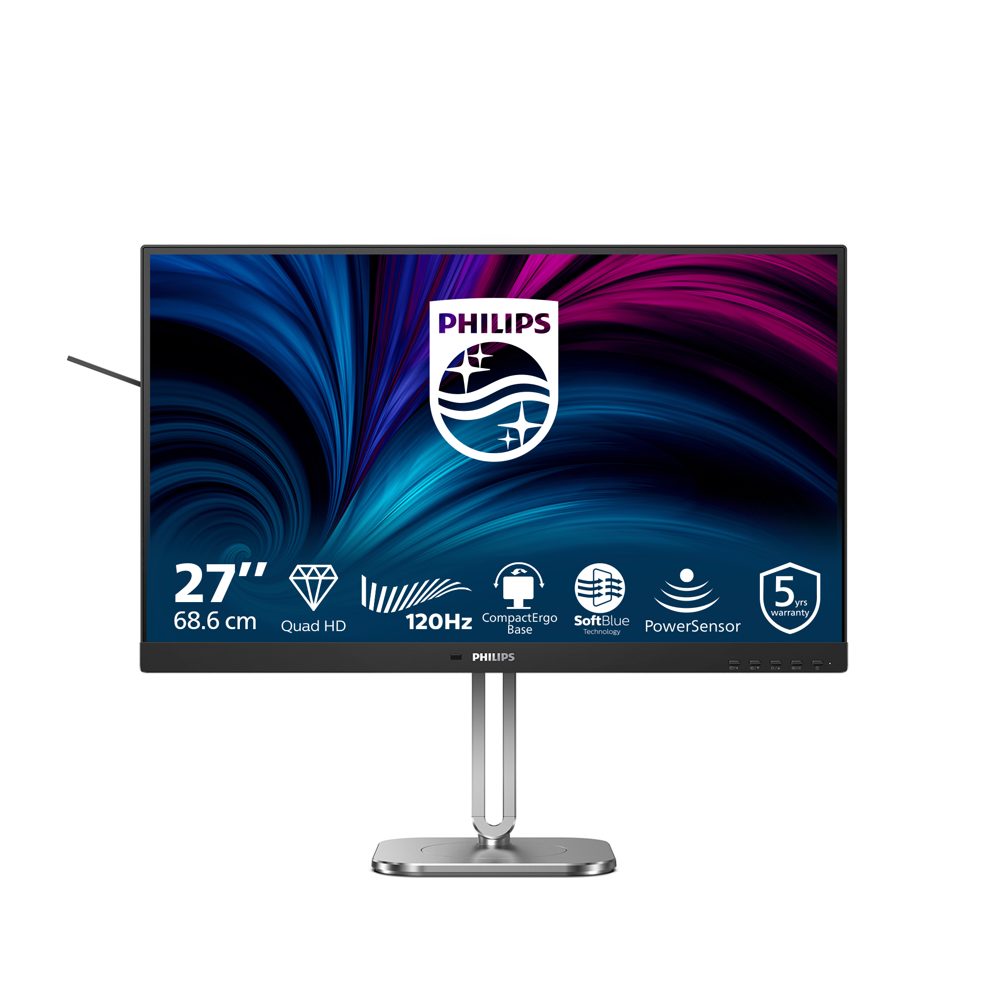PHILIPS 27B2N4500/75 27" 16:9 2K QHD IPS LED 120HZ, 4MS, HDMI, DP, USB-C, SPK, H/ADJ, 4YR PHILIPS — view 2