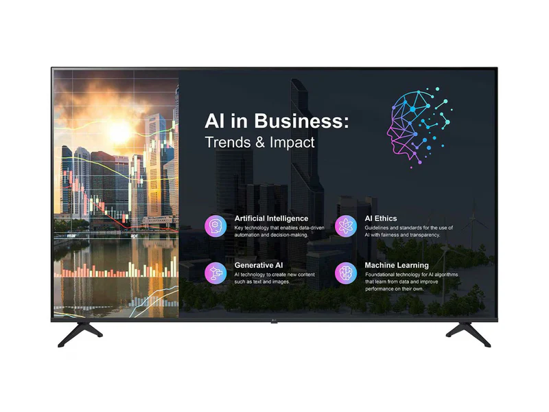 LG 43", UHD, 16:9, 270 NITS, 16/7, LANDSCAPE, HDMI X2, AV, RS232C, RJ45, USB, WI-FI, WEBOS LG — view 2