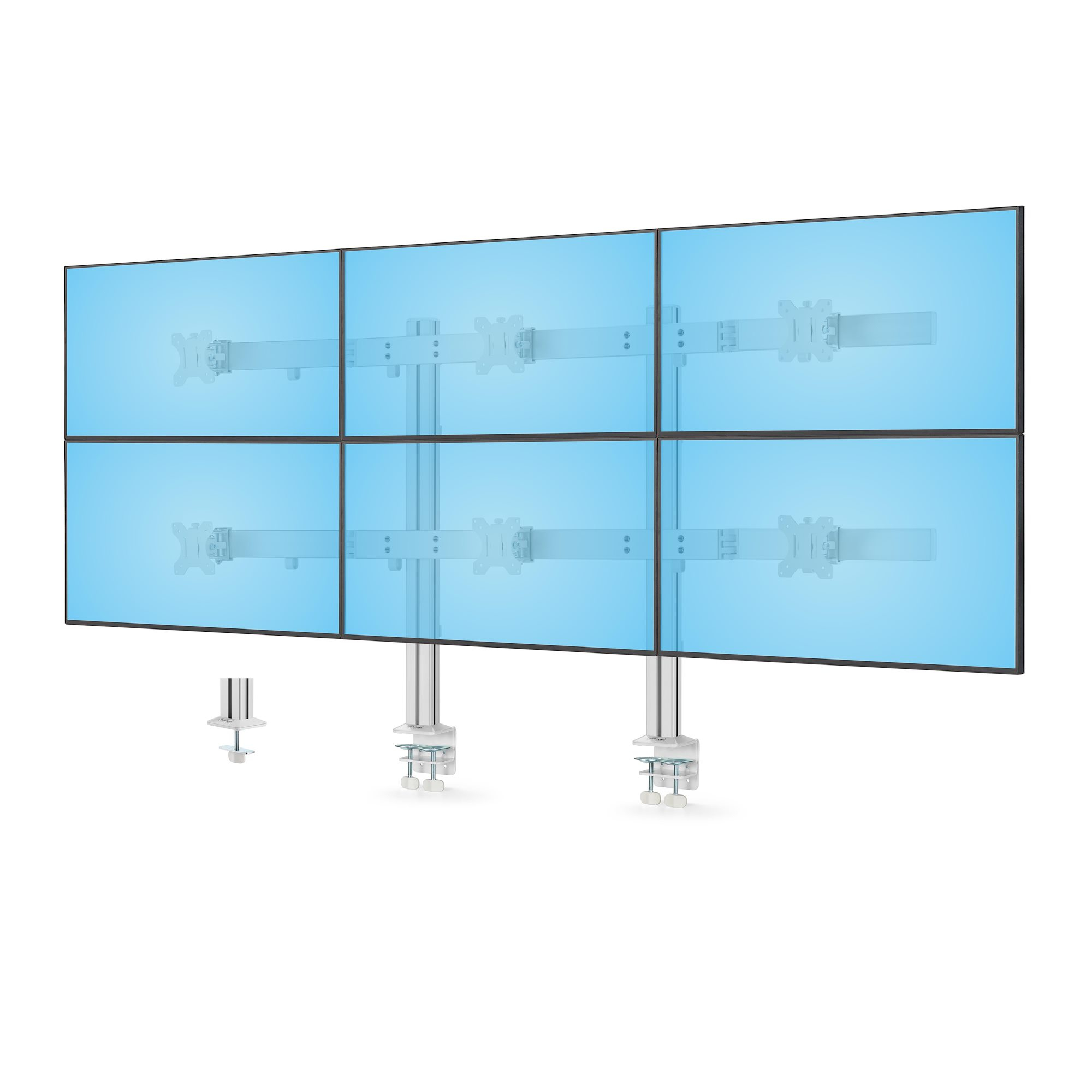 STARTECH.COM SIX-MONITOR DESK MOUNT W/ CROSSBAR, UP TO 32" SCREENS/8KG, 5 YR STARTECH — view 2