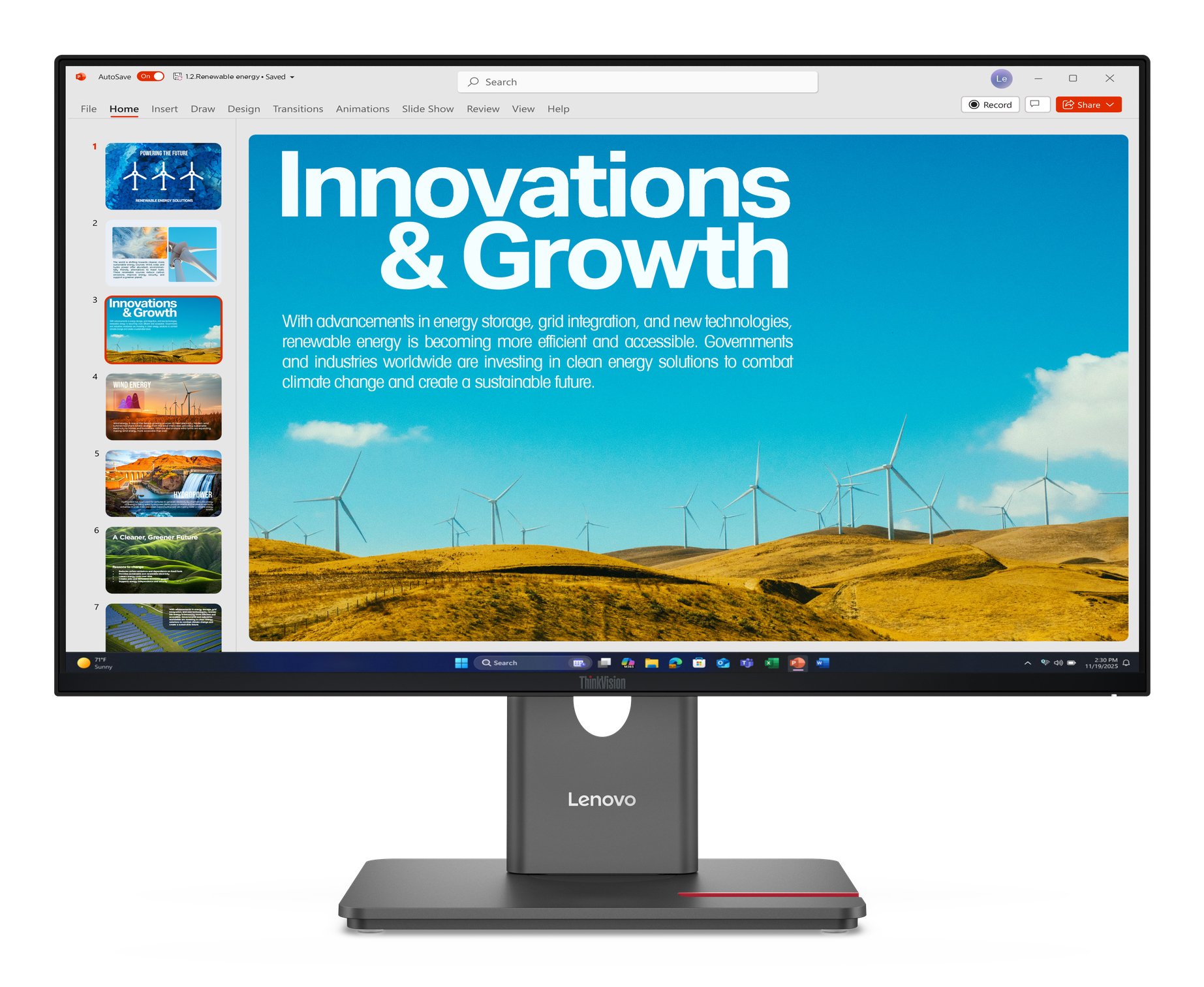 LENOVO P24QD-40 23.8" QHD 2560X1440 (16:9), WLED, DP+HDMI+USBC, DP OUT, RJ45, PD 96W, 3Y LENOVO — view 2