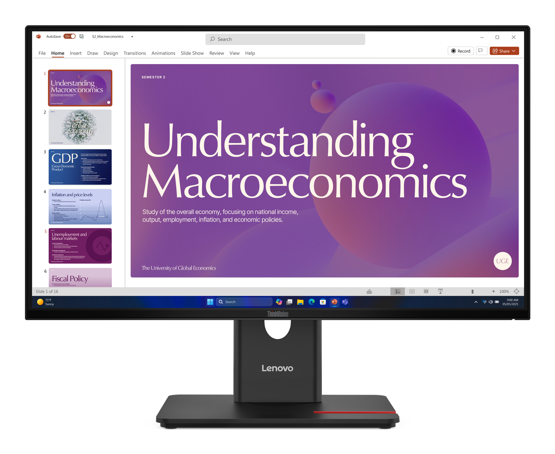 LENOVO T24D-40 23.8" IPS, FHD (16:9), DP+HDMI+USB TYPE-C, DPOUT, RJ45, PD UP TO 96W, 3YR LENOVO — view 2