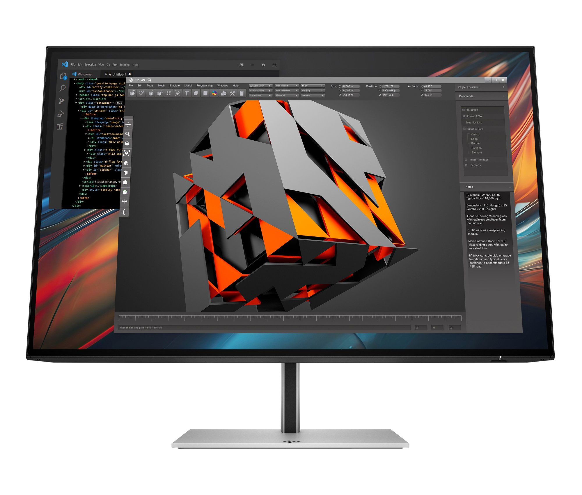 HP Series 7 Pro 724pu 24 inch WUXGA USB-C Monitor HP — view 2