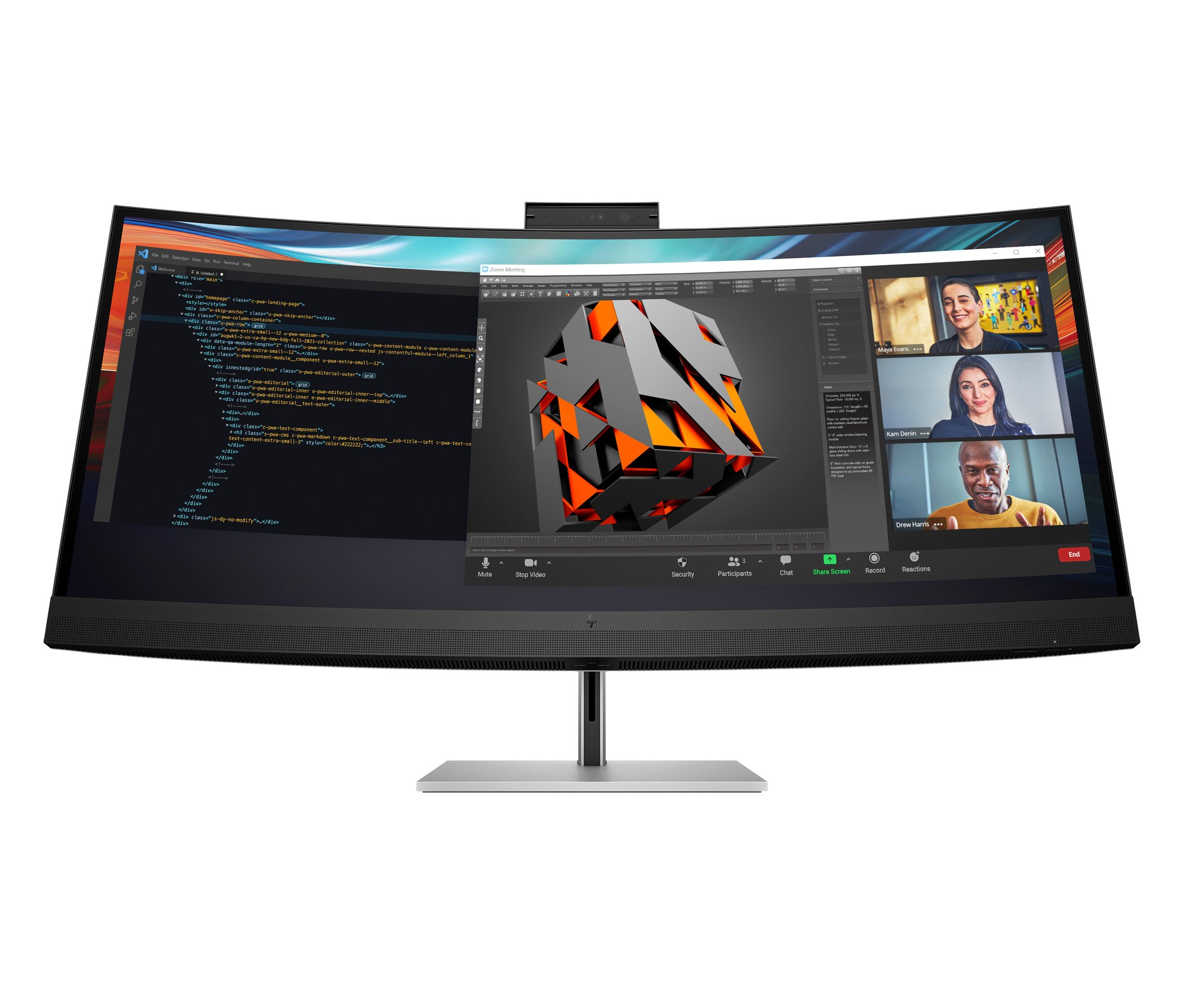 HP Series 7 Pro 740pm 39.7 inch 5K2K Conferencing Monitor HP — view 1