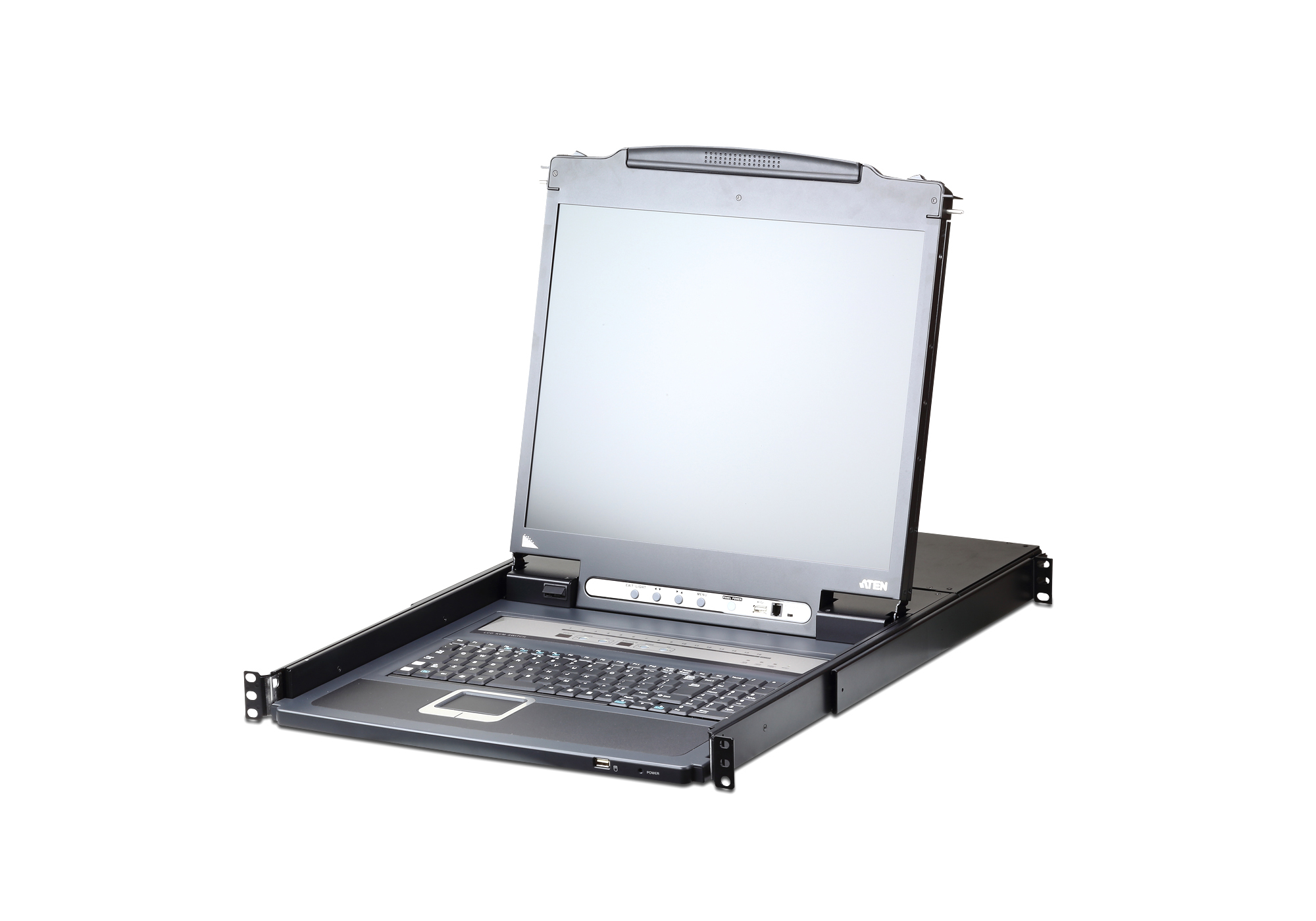 ATEN 19" 1 LOCAL/REMOTE SHARE 16-PORT SINGLE RAIL LCD KVM OVER IP SWITCH ATEN — view 2