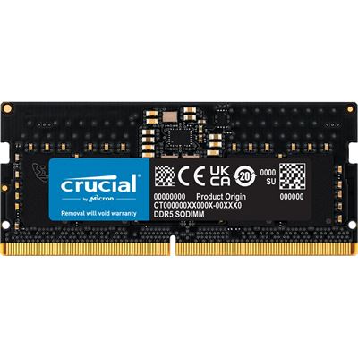 CRUCIAL 8GB DDR5 NOTEBOOK MEMORY, PC5-38400, 4800MHz, UNRANKED, LIFE WTY - SODIMM CRUCIAL — view 2