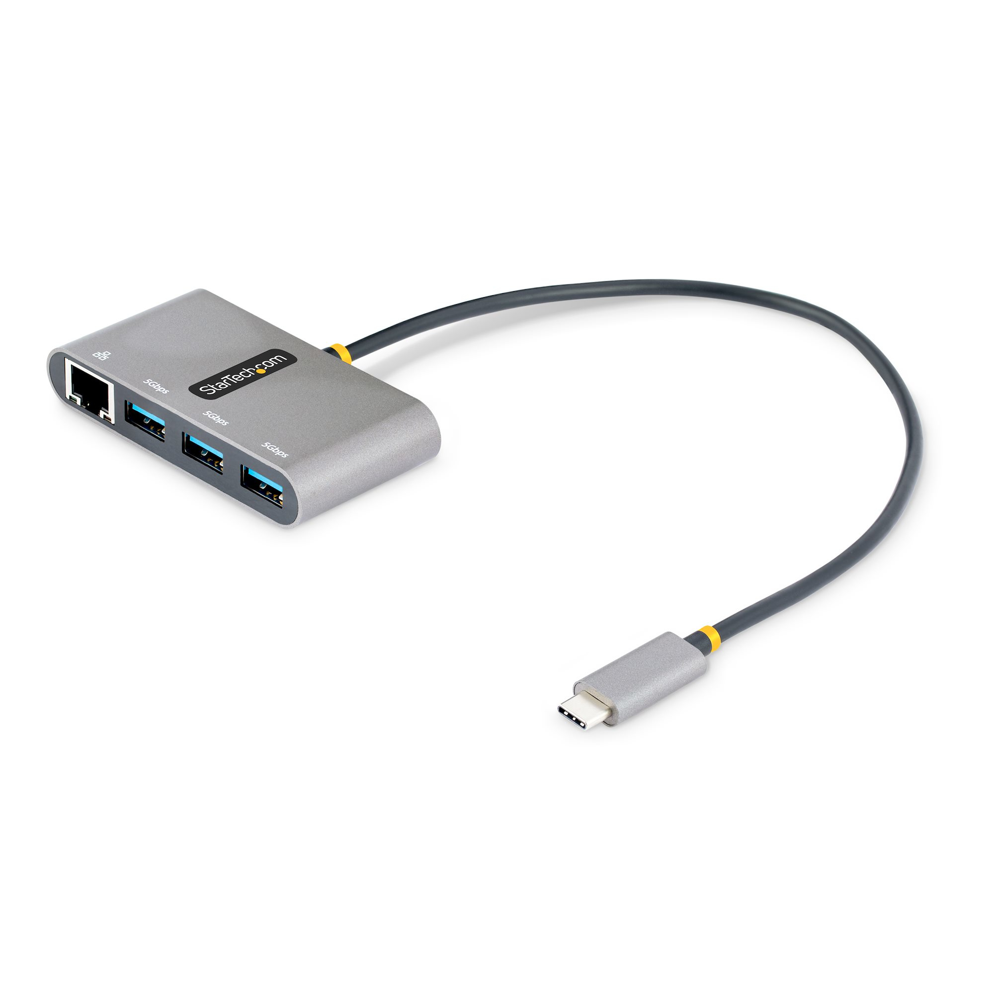 STARTECH.COM 3-PORT USB-C HUB W/GB ETHERNET, 3X USB-A 3.0 5GBPS, PORTABLE, 2 YR STARTECH — view 2