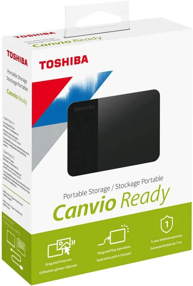 DYNABOOK TOSHIBA CANVIO READY B3 USB 3.0 PORTABLE EXTERNAL HARD DRIVE 1TB (BLACK) 3YR DYNABOOK — view 1