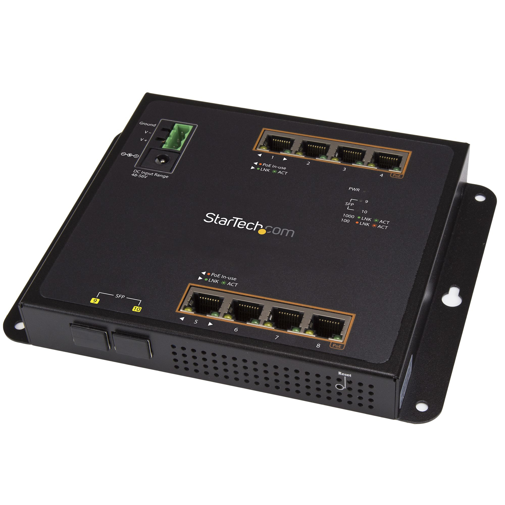 STARTECH.COM GBE SWITCH - 8-PORT POE+ PLUS 2 SFP PORTS - MANAGED SWITCH, 2 YR STARTECH — view 2