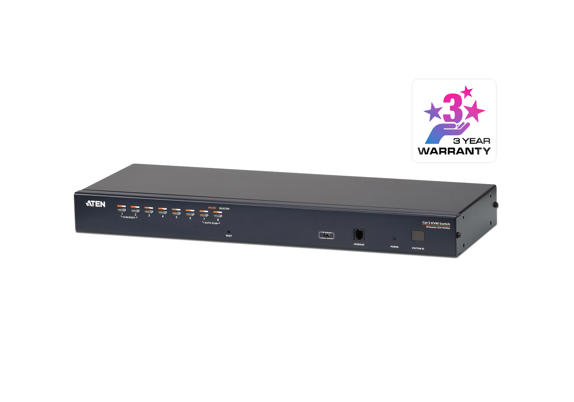 ATEN 1-CONSOLE HIGH DENSITY CAT 5 KVM 8 PORT WITH DAISY-CHAIN PORT ATEN — view 2