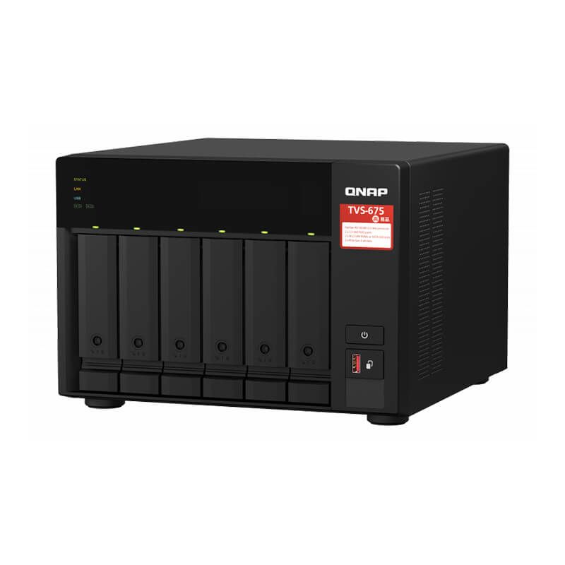 QNAP TVS-675-8G NAS, 6-BAY, 8-CORE, 8GB, M.2 2280 PCIe(2), 2.5GbE(2), PCIe G3, HDMI, 2YR QNAP — view 2