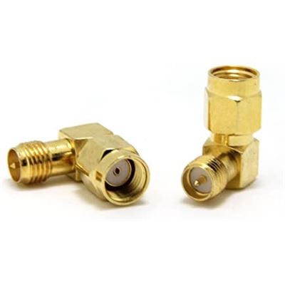 RP-SMA Male to RP-SMA Female Right Angle Adaptor Go Wireless NZ — view 2